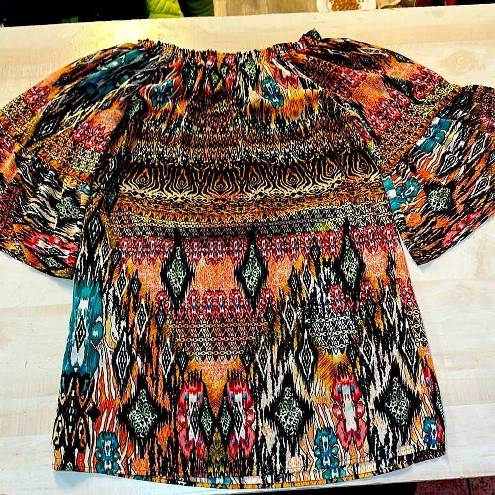 Live 4 Truth flowy lined mini with bell sleeve, wear on or off shoulders